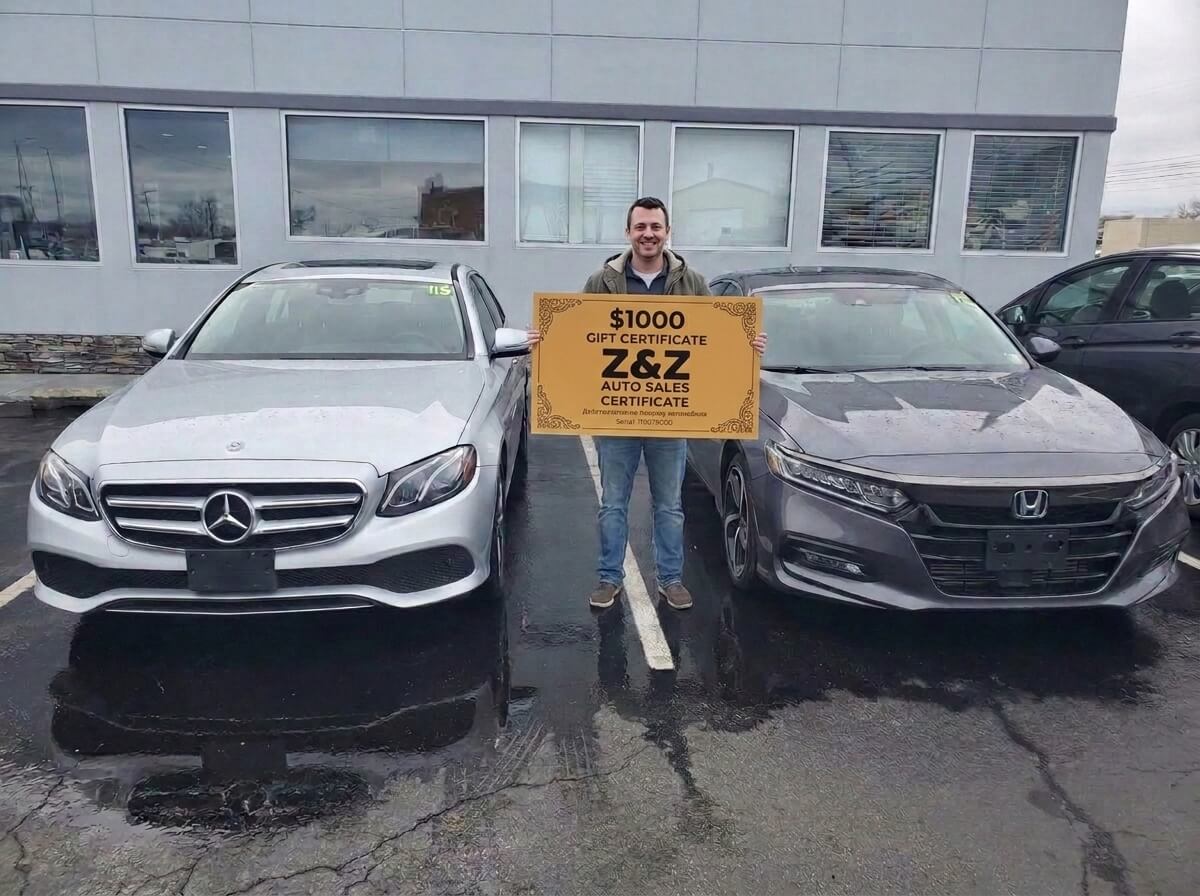 James Whitfield with his new car at ZZ Auto Sales